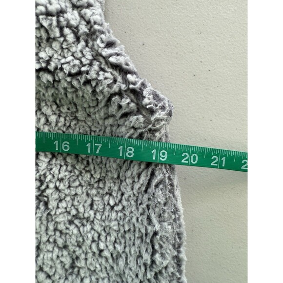 Eddie Bauer Women's Gray Sherpa Fuzzy Vest Open Front Teddy Fleece Cozy Soft Med - Picture 7 of 8